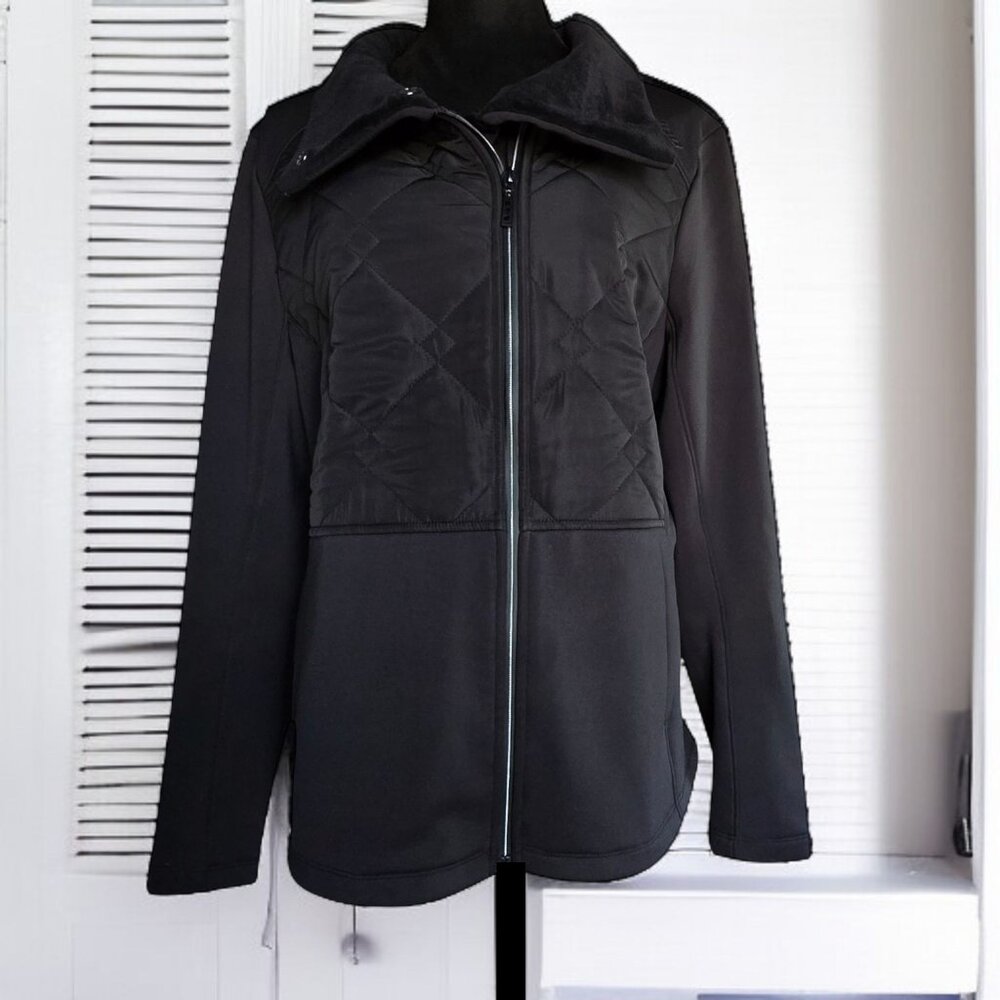 BRP SKI-DOO (XL) Black Zip up "Muskoka" Mid Layer Fleece Quilted Jacket